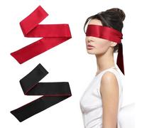 Classicseali 2pcs Silk Blindfolds for Adults,59 in Silk Blindfold and Ties Adult Play,Satin Adults Bedroom for Sleeping,Adult Plays Bedroom Accessories for Yoga,Nap,Meditation(Wine Red,Black)