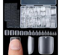 Classicseali 348PCS Fake Toenails, Acrylics Matte Transparent Toe Nail Extensions,15 Sizes Toes Nails Extensions Tips,Wide Longer Big Toes Nails, for Women, Men, Art DIY and Salon Foot Manicure