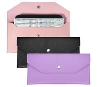 Classicseali 3pcs Cash Wallet,20 X 10.5 X 1.37 CM Cash Envelope Wallet,Leather Envelope Wallets for Budgeting,Money Wallets for Cashes,Perfect for Women Daily Use, Travel and Budget Needs,3 Colors