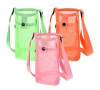 Classicseali 3pcs Water Bottle Sling,Water Bottle Carrier, Adjustable Lightweight Mesh Waters Bottles Shoulder Straps with Shoulder Straps and Pocket for Hiking, Walking and Traveling, 3 Colors