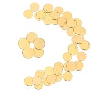 Classicseali 40pcs Blank Coins for Engraving, 15mm Stainless Steel Metal Stamping Blanks, Round Blank Challenge Coins for Engraving Necklace Bracelet Jewelry DIY Craft Making, Gold