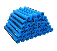 Classicseali 40pcs Perm Rods for Short Hair, 0.35 x 3.23 Inch Small Perming Rods with Elastic Rubber Band, Cold Wave Perm Rollers for Short Long Hair Curling, Heatless DIY Hairdressing Tools, Blue