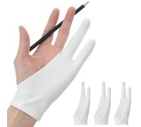 Classicseali 4pcs Artist Glove for Drawing Tablet, Drawing Glove Right Hand,2 Tingers,Nylon Spandex Tablets Gloves, Artist Gloves for Draw Tablet, Suitable for Drawings Tablets, Paper Sketch,White