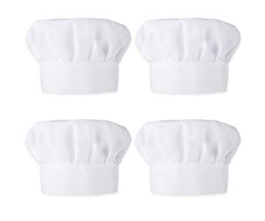 Classicseali 4pcs Chef Hat Kids,Adjustable Elastic White Kids Chef Hat, Cotton Polyester Cooking Caps for Children, 50-54CM Chefs Hats Perfect for Baking, Cooking Parties, Art Classes