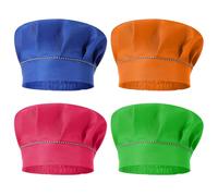 Classicseali 4Pcs Chefs Hat Kids,Adjustable Elastic Kids Chef Hats, Multi-Colored Chef Hat for Kid, 19.68-21.26 in, Chefs Hats Perfect for Baking, Cooking Parties, Art Classes, and More