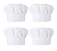 Classicseali 4pcs Kids Chef Hat, Adjustable Elastic White Chef Hat Kids, Cotton Polyester Cooking Caps for Children, 50-54CM Chefs Hats Perfect for Baking, Cooking Parties, Art Classes