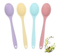 Classicseali 4PCS Silicone Spoons for Cooking, Heat Resistant Mini Silicone Spoon, 7.87'' Silicones Spoon Small, for Stirring, Baking & Mixing, Dishwasher Safe, 4 Colors