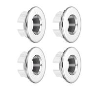 Classicseali 4pcs Sink Overflow Ring,Round Bathroom Sink Overflow Ring, Sinks Overflows Cover, for Aperture Replacement Ceramic Basin, Home,Bathroom, Kitchen, Silver