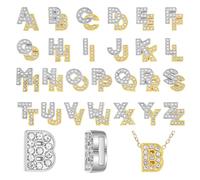 Classicseali 52pcs Rhinestone Letter Charm,Alphabet Charms, A-Z 8mm Letter Charms for Bracelets, Suitable for DIY Wristbands, Bracelets, and Jewelry Making Crafts, Gold & Silver