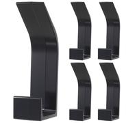 Classicseali 5pcs Black Door Hooks, Plastic Hooks Self Adhesive, Modern Plastic Self Adhesive Black Hook for Hanging Clothes, Coat, Scarf, Bag, Towel, Key, Cap, Cup, Hat