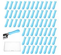 Classicseali 60PCS Silicone Ear Spoon Replacement Tip, Silicone SUEAR Replacement Tips for Wet/Dry Ear Wax Cleaning, Bebird Ears Wax Removal Tip, for Teens and Adults Ears Waxs Removal Endoscope, Blue