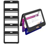 Classicseali 6pcs ID Badge Holder with Double-Sided Clear Window,Id Card Holders with Double-Sided Clear Windows,Plastic Badge Holders for Office,School,Credit Cards,Driver’s Licenses,Black