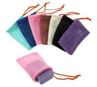 Classicseali 7pcs Soap Pouch,Soap Bag for Shower,Nylon Soaps Pouch with Drawstring Closure, 14 X 10CM/5.51 X 3.94 in Shampoo Bar Bags for Bath and Showers