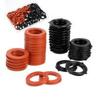 Classicseali 80pcs Rubber Washers for Plumbing, Flat Rubber Washers for Standard 3/4 Inch Outdoor Hose Fittings with Heavy Duty Red & Black Self-Locking Tabs to Hold The Gasket Securely in The Fitting