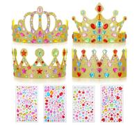 Classicseali 8PCS Crown Making Kit, DIY Birthday Gold Paper Crowns
