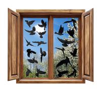 Classicseali 9 Sheets Window Stickers to Deter Birds, Black Anti Bird Strike Window Stickers, Birds Window Sticker for Preventing People and Bird Strikes on Shutter Glass Party Accessory
