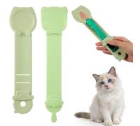 Classicseali Cat Treat Spoon, Cat Squeeze Treat Spoon, Churu Spoons for Puree and Delectables Bisque Lickable Wet Cats Treats, 2Pcs Pet Food Dispenser for Puppies Small Pets,Green