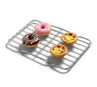 Classicseali Grill Rack, Stainless Steel Small Cooling Racks for Baking, Heavy Duty Small Baking Rack, with 4 Legs Rectangle Wire Cooking Racks for Meat, 5.3 X 8.46Inch