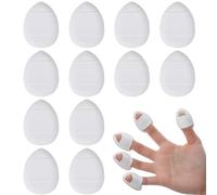 Classicseali Pack of 12 Mini Powder Puff Make Up Sponge Small, Dry and Wet Use, Finger Powder Puff for Foundation Concealer Foundation, Triangle Make Up Pads (Skin Colour)