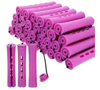 Classicseali Pack of 30 Hair Rollers, 1.9 cm Perm Willow, Medium Size for Home and Hairdressing Use, Ideal for Curling Your Hair at Home or on the Go, Purple