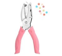Classicseali Small Hole Punch, 5mm Star Durable Hole Punch Shapes,Shape Holes Punches with Rubber Handle,for Clothing Tickets DIY Craft Labels Scrapbooking Tools, Pink