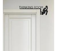 Classicseali Thinking Room Toilet Signs, Black Restroom Door Frame Decor, Thinking Room Above Door Sign, Humorous Metal Toilet Sign Funny Doors Topper for Restroom Home Store Wall Decoration