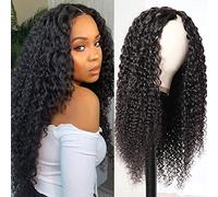 CLASSINE V Part Wig Human Hair Curly Wave No Leave Out for Black Women, Brazilian Virgin Human Hair Wigs, No Sew in No Glue (28 Inch)
