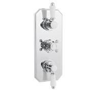 Classique Thermostatic 2 Outlet Triple Handle Concealed Shower Valve Chrome | Traditional Backplate Chrome, Three Handles, +/- 2-3 Degrees, 0.1 Bar Minimum, 1/2 BSP, WRAS