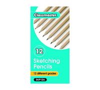 Classmaster 12-Piece Graphite Sketching Pencil Set (4H to 6B) - Hexagonal Pre-Sharpened Pencils, Break-Resistant Lead, Ideal for Drawing, Shading & Schools