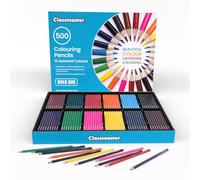 Classmaster Colouring Pencils for Adults and Kids, Assorted Colours, Long-Lasting Softer Leads, Pre-Sharpened, 500 Pack