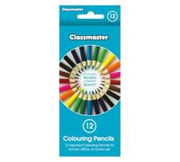 Classmaster Colouring Pencils For Adults & Kids, Assorted Coloured Pencils, Long-Lasting & Quality Colouring Pencils For Children, Softer Leads For Perfect Colour Laydown, Pre-Sharpened - 12PK