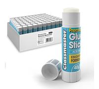 Classmaster - Glue Sticks for School & Crafts | 40g Child-safe Paper Glue with Strong Hold | Washable, Non-Toxic PVP Formula | Classroom & Scrapbooking Supplies, 100 Pack