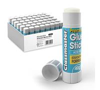 Classmaster - Glue Sticks for School & Crafts | 40g Child-safe Paper Glue with Strong Hold | Washable, Non-Toxic PVP Formula | Classroom & Scrapbooking Supplies, 48 Pack