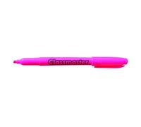 Classmaster Slim Highlighter Pens - Pink, Pack of 10 | Fine Wedge Tip for Thick & Thin Lines | Pocket Clip | Ideal for School, Office & Study