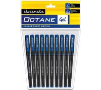 Classmate Octane- Blue Gel Pens | Smooth Writing Pens | Water-Proof Ink for Smudge-Free writing | Preferred by Students for Exam & Class Notes - Pack of 10