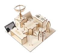 Classroom Activity Building Set, Wooden Space Base Model for Space Theme Projects, Guided Assembly, and Science Display Use At Home Base Wooden Model Assembly Set Science Project Classroom Desk