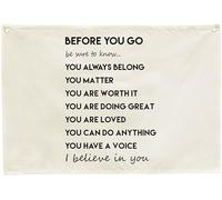 Classroom Banner Wall Decor-Teacher Gift-Boho Hanging Banner Pennant Poster Flags-for Teen Boy Girl Classroom Office Reading Room Psychotherapy Room-Christmas-Before You Go Be Sure-28.5x20 Inches