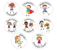 Classroom Capers Classroom Friends Kool Kids French Reward Stickers - 90 Stickers/5 Sheets, M4K4407