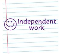 Classroom Capers Independent Work Self-Inking Teacher Stamp, Reinkable, Quality School Stamp 10x39mm Purple Ink.