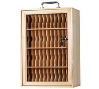 Classroom Cell Phone Holder 60 Slots Lockable Woo Storage Cabinet & Pocket Chart for School & Office Secure Cell Phone Lock Box (Color: 48 Bits)