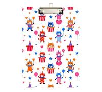 Classroom clipboard Set Cute Circus Cat Colorful Clown Kitten Plastic for Teacher Nursing Size 9 x 12.5 Tablas para escribir