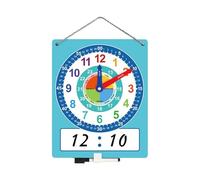Classroom Clock - Practical Interactive Tool for the First Years, Geometry of Glossy Writable Surface, Length 13.5 Inches + Width 10.91 Inches, Clearly Labelled Units,