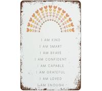 Classroom Decor Rainbow Class Decor Rainbow Modern Pastels Classroom Decorations Retro Nostalgic Metal Tin Sign Wall Quote Living Room Bathroom Gym for Friends Family Lady 8 X 12 Inch