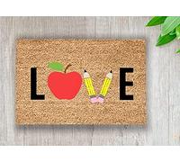 Classroom Doormat,Apple Doormat,Classroom Welcome Mat,Teacher Thank You Gift,Non Slip Floor Mat for Home Bathroom Kitchen Entrance 30X18 Inch