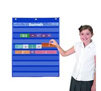 Classroom Educational Pocket Chart with Fractions DECIMALS Cards Math Resources for Children and Students Size 20.5 * 26.4IN
