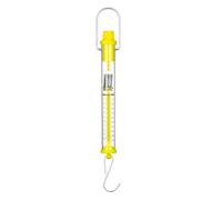 Classroom Essential Yellow Force Meter Cylinder Spring Scale with Clear Measurement Marking from 1N to 50N Capacity Metal Dynamometer Cylinder