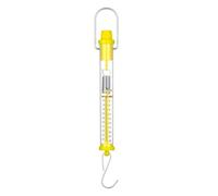 Classroom Essential Yellow Force Meter Cylinder Spring Scale with Clear Measurement Marking from 1N to 50N Capacity Essential Yellow Force Meter