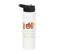 Classroom Fall-O-Ween Directions Teacher School Stainless Steel Insulated Water Bottle