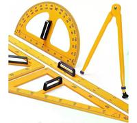 Classroom Geometry Tools Set - 5-Piece Kit for Blackboard and Whiteboard by Janrax