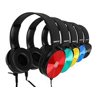 Classroom Headphones-Bulk 25-Pack, Student On Ear Comfy Swivel Earphones for Library, School, Airplane, Kids-for Online Learning and Travel, HQ Stereo Sound 3.5mm Jack (Colored Set)